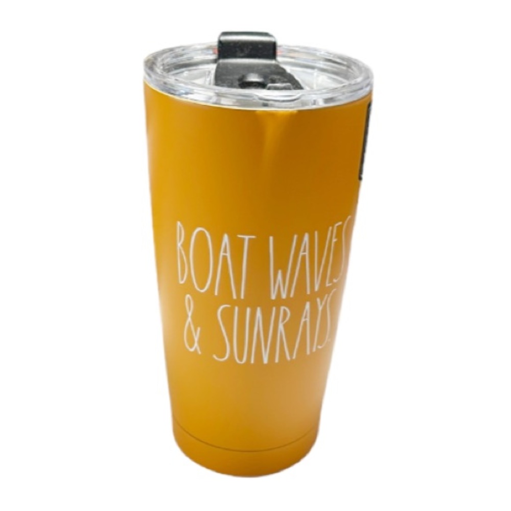 NEW Rae Dunn BOAT WAVES & SUNRAYS S/S Insulated Tumbler ☀️🚤 🌊 ☀️